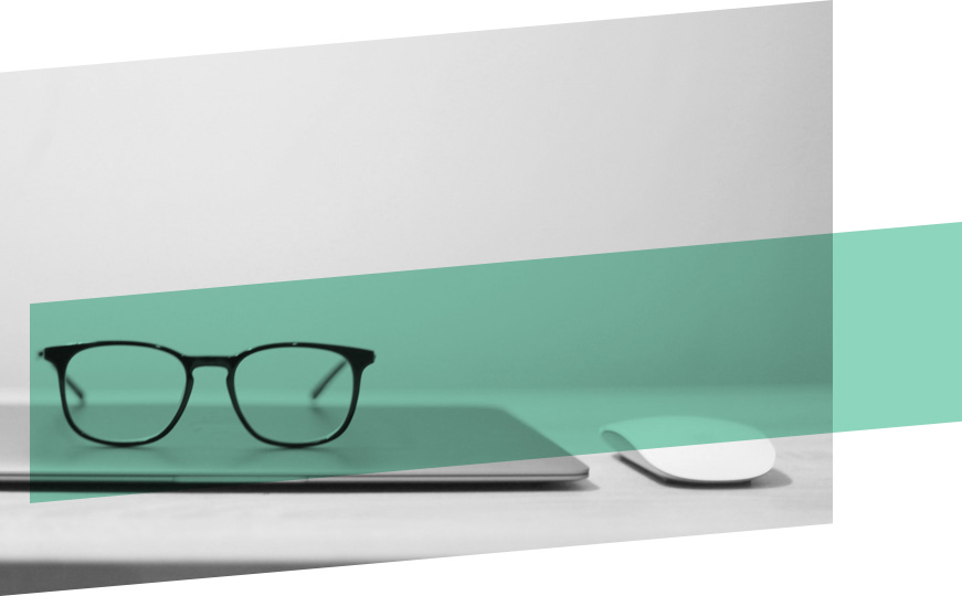 Glasses on a laptop