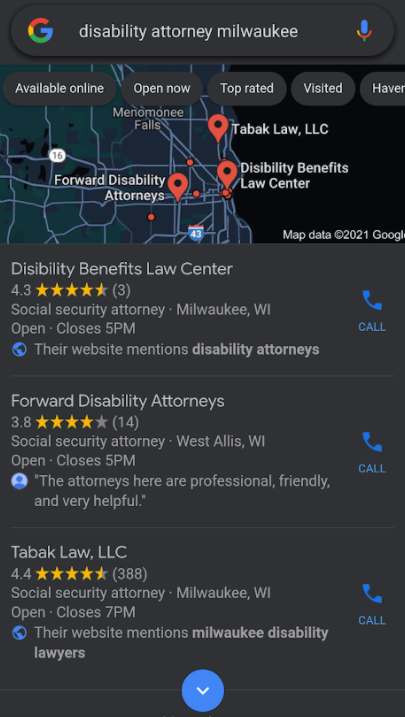 Google My Business Screenshot