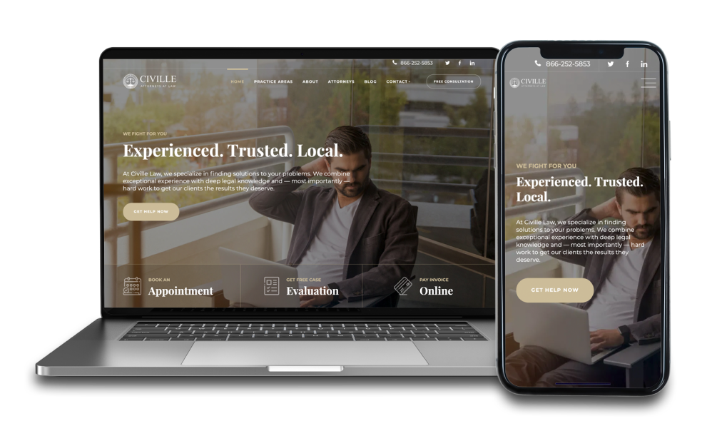 civille core law firm website example