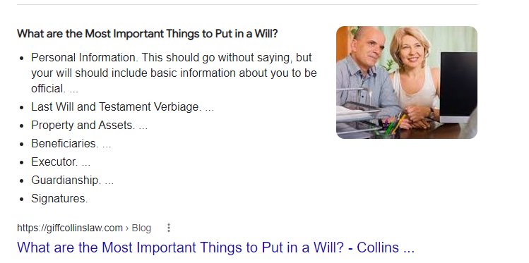 Most Important Things to put in a will featured snippet
