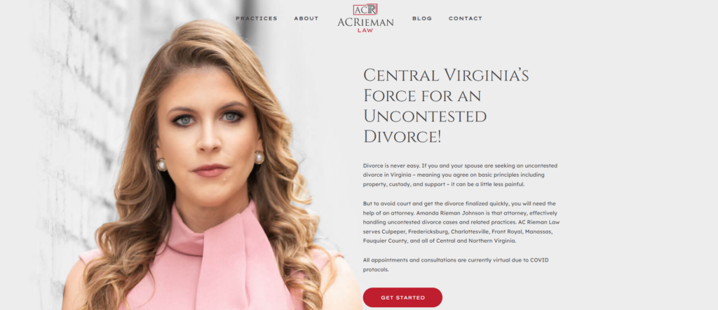 AC Rieman home page screenshot