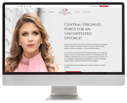 AC Rieman Law website on screen