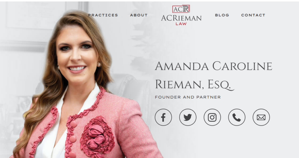 Amanda Rieman bio page example