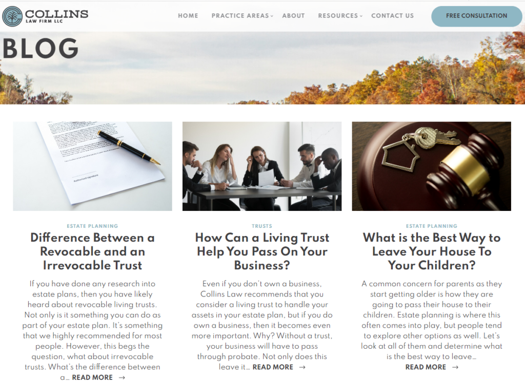 Giff Collins law blog feed