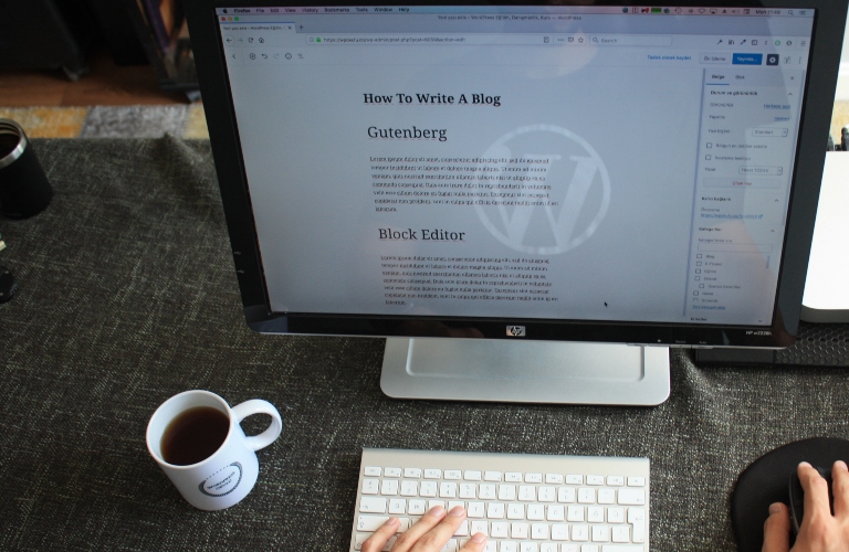 WordPress on a screen