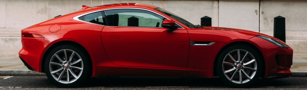 Jaguar F-Type red side view