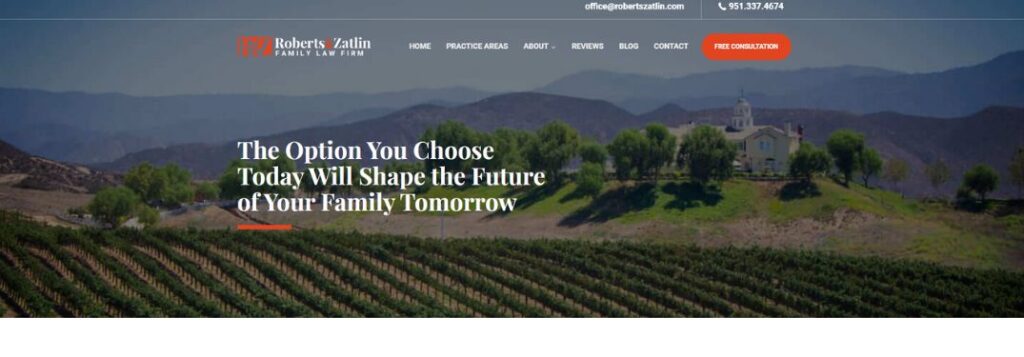 Landscape Image of California Vineyards with White Text and Red Accents