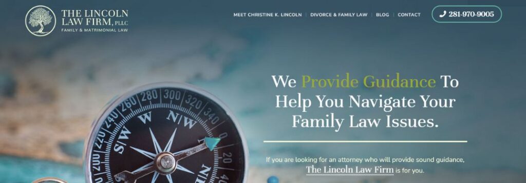 Compass on Landscape Background with White and Gold Text