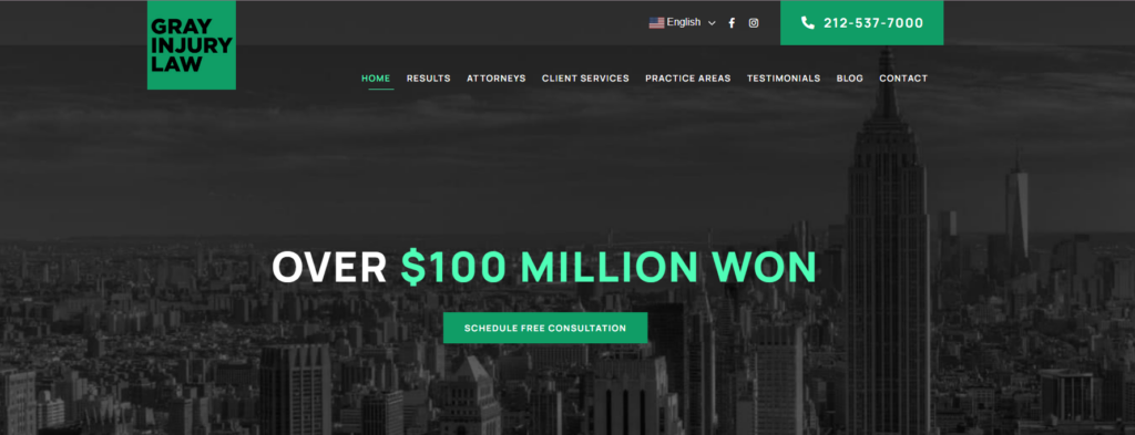 Civille Best PI Law Firm Websites - Gray Injury Law