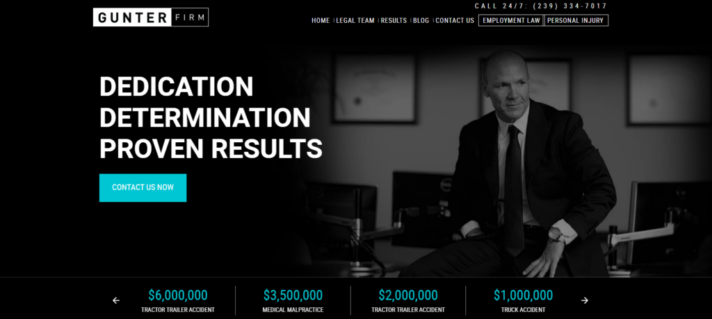 Civille Best PI Law Firm Websites - Gunter Firm