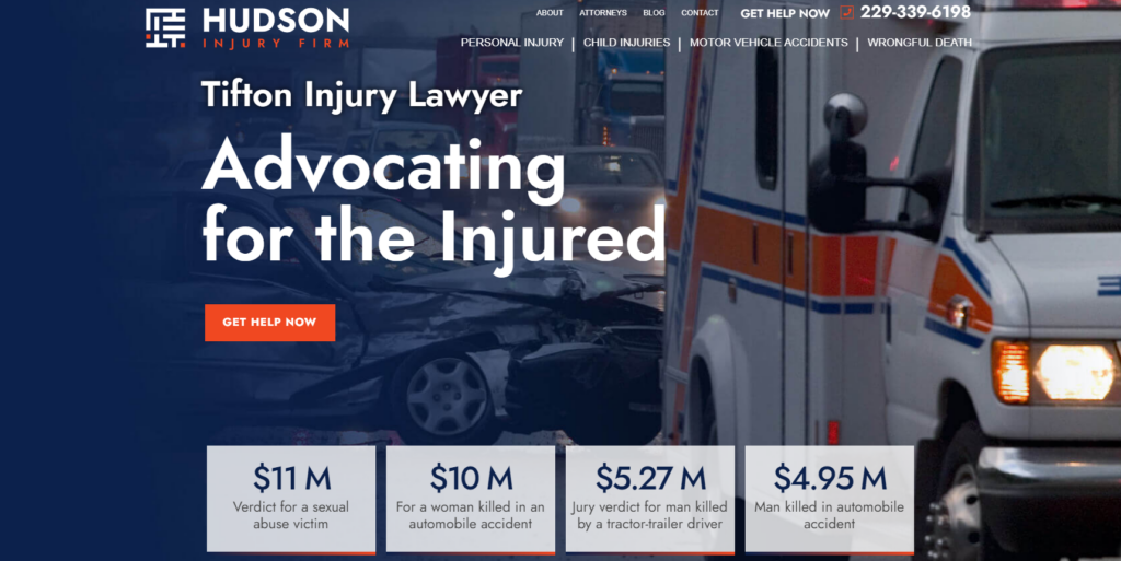 Civille Best PI Law Firm Websites - Hudson Injury Firm