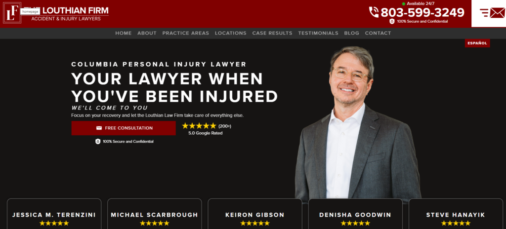 Civille Best PI Law Firm Websites - Louthian Firm
