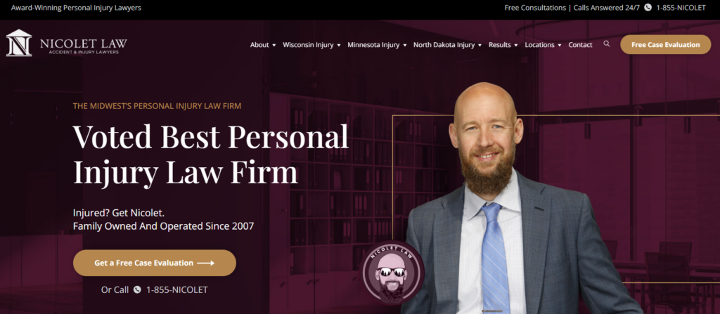 Civille Best PI Law Firm Websites - Nicolet Law