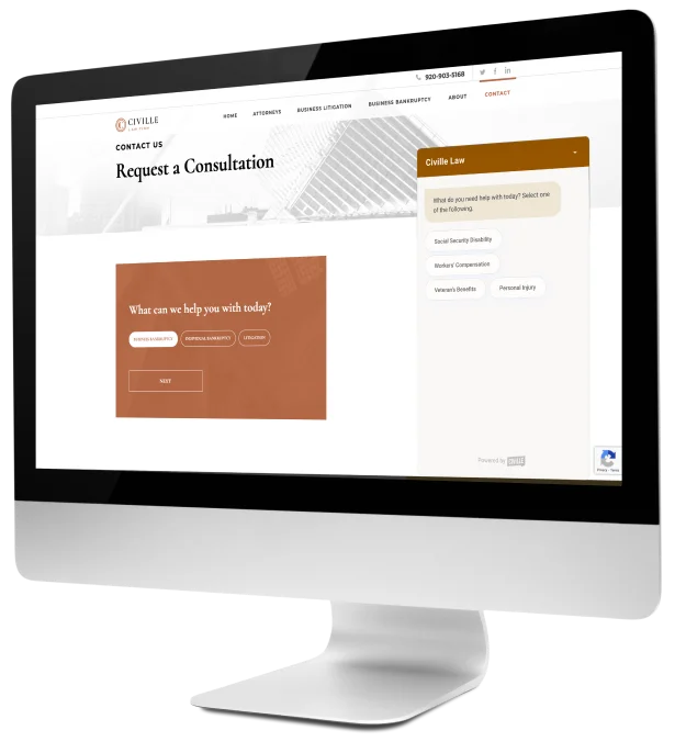 On monitor showing website
