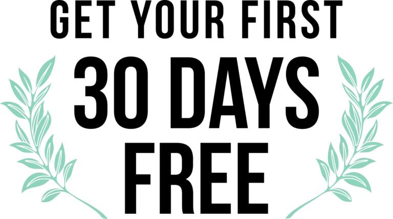 "30 days free" badge