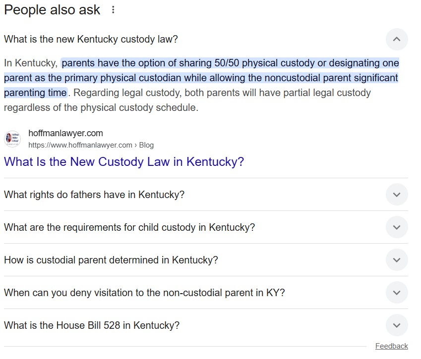 Hoffman PAA - What is the New Custody Law in Kentucky