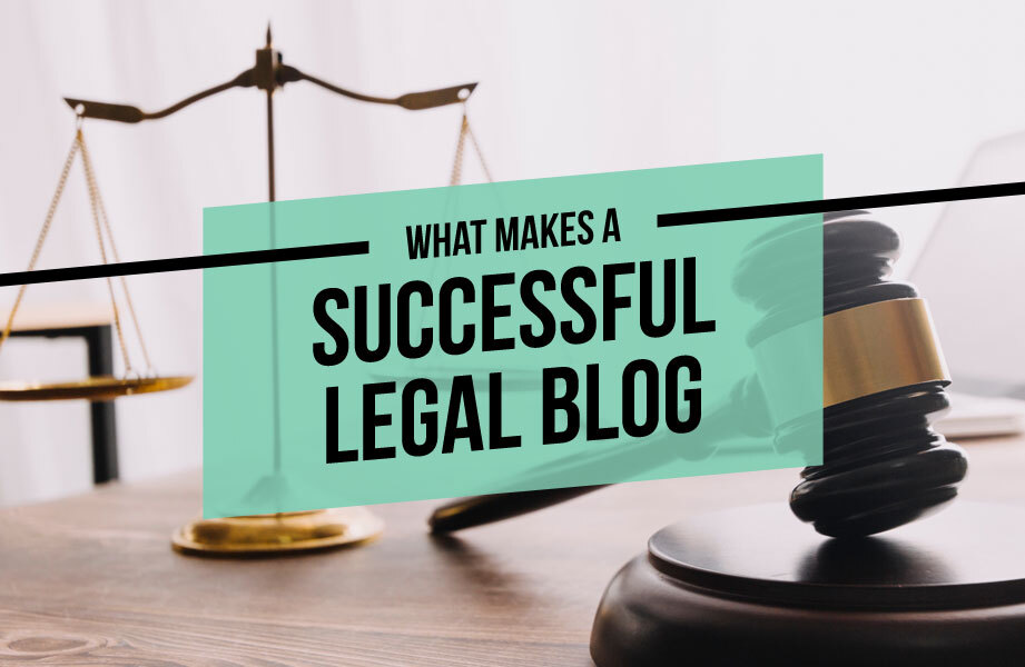Gavel and Scale on Desk with Green Block with Black What Makes a Successful Legal Blog Text