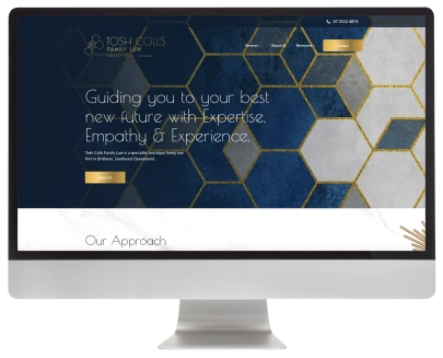 Website design layout for Tosh Colls, showcasing a modern and user-friendly interface