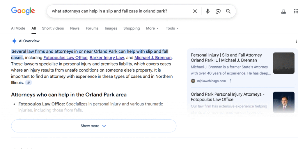 slip and fall ai result