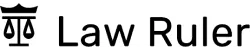 Black scales of justice icon beside the text "Law Ruler" on white background.