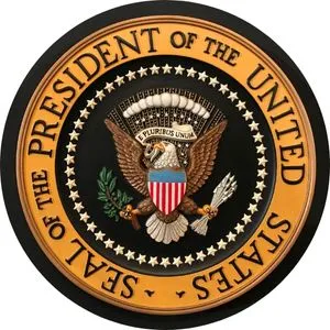 Presidential Seal with Eagle on Black Background