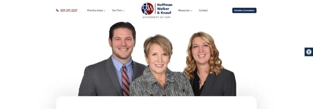 Hoffman Walker and Knauf Homepage with Legal Team and Text