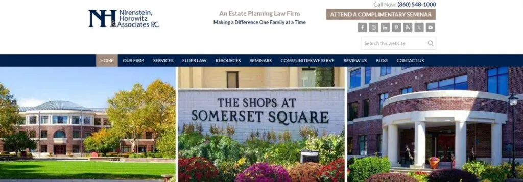 Nirenstein Horowitz and Associates Homepage with Multiple Landscape Images and Text