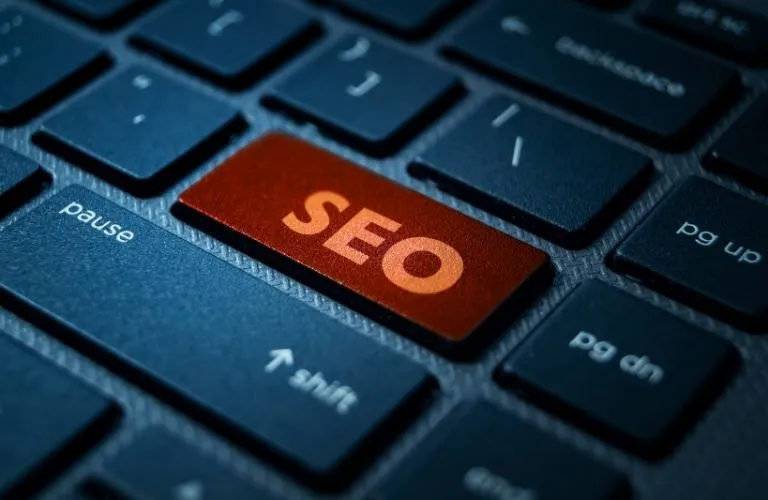 Red SEO Key on a Dark Keyboard