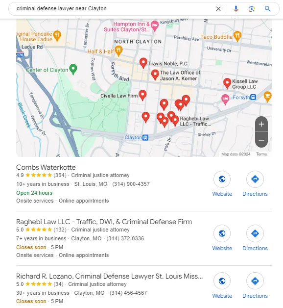 criminal defense lawyer near Clayton search results