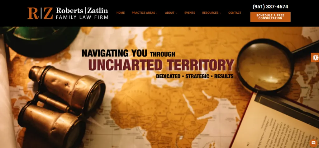 roberts and zatlin family law firm homepage 