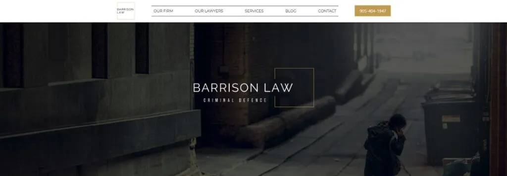 Little Girl in an Alley with Text on Website of Barrison Law