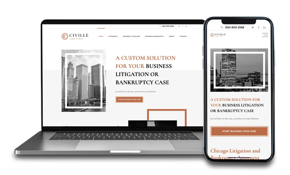Civille Sites on Laptop and Phone