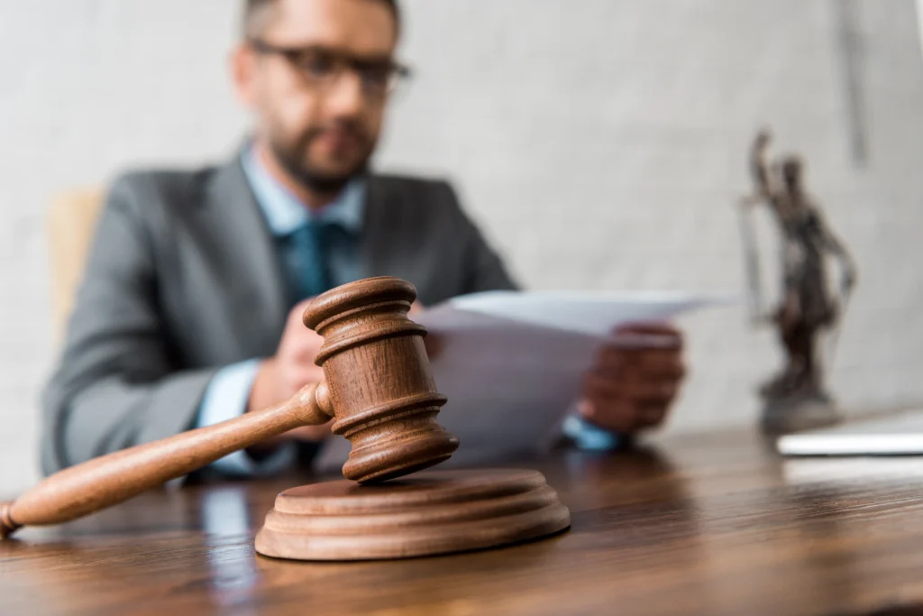 Judge reviewing paperwork