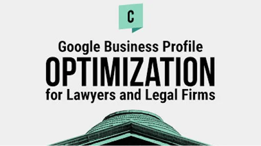 Text-based image with the phrase "Google Business Profile Optimization for Lawyers and Legal Firms" in black and teal colors.