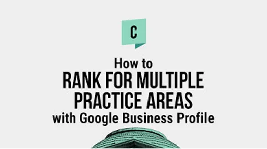 Text-based graphic with the title "How to Rank for Multiple Practice Areas with Google Business Profile.