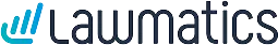 Logo featuring a blue stylized hand icon followed by the word "Lawmatics" in dark gray text.